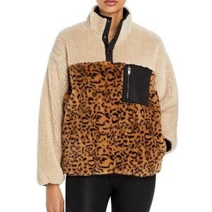 Rails Saga Colorblock Faux Fur Sweater‎ Jacket Pockets Multi Size Small